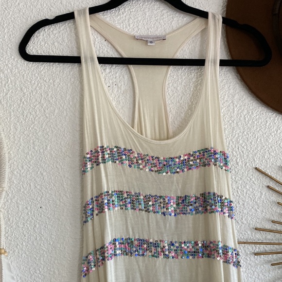 Corey Lynn Calter | Stripe Sequin Razorback Tank | Small - Picture 2 of 6